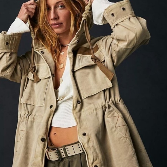 Free People Jackets & Blazers - Free People We The Free Trapeze Military Jacket, in Nomadic Desert, size M NWOT